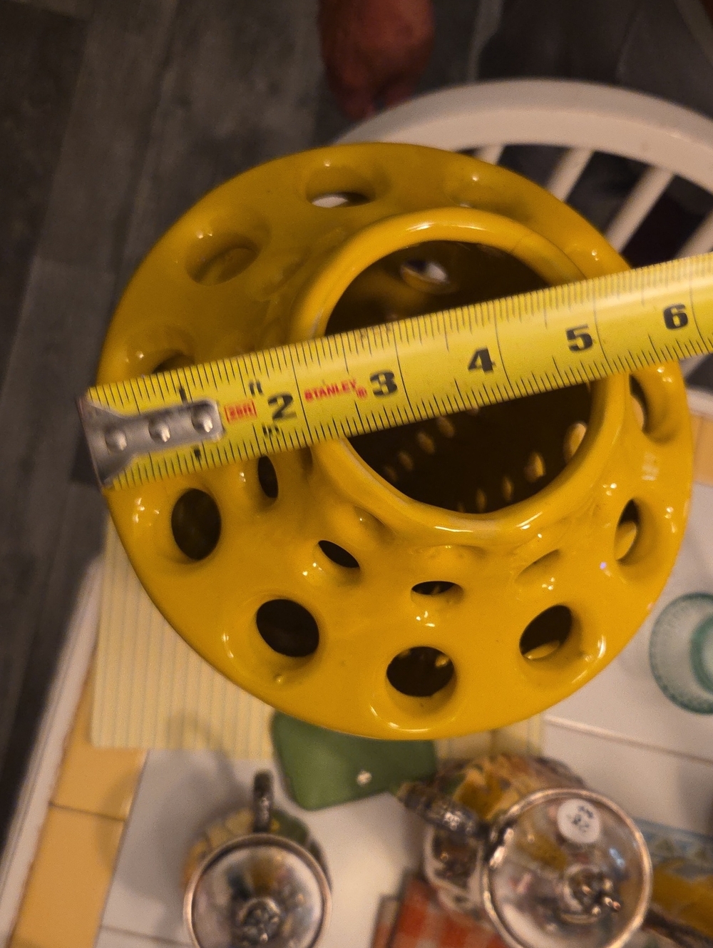 Bright Yellow Ceramic Hole-Pattern Vase - Home Accents - Picture 4 of 5